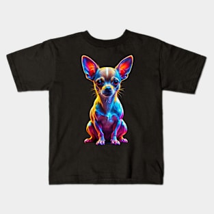 Neon Glow Chihuahua Dog Breed Kids T-Shirt